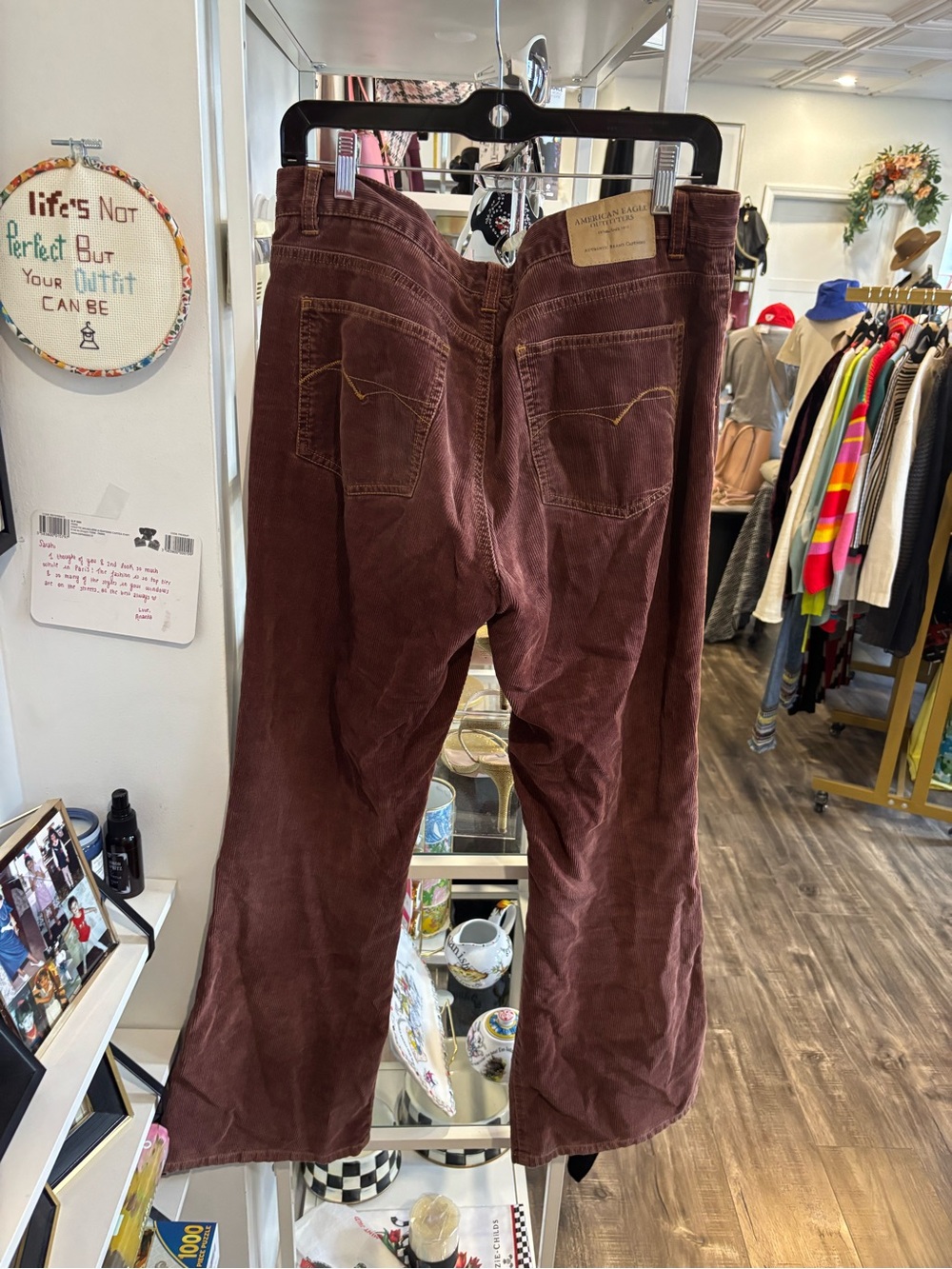 American Eagle Outfitters vintage Women's Corduroy Pants in Deep Wine - Picture 2 of 3